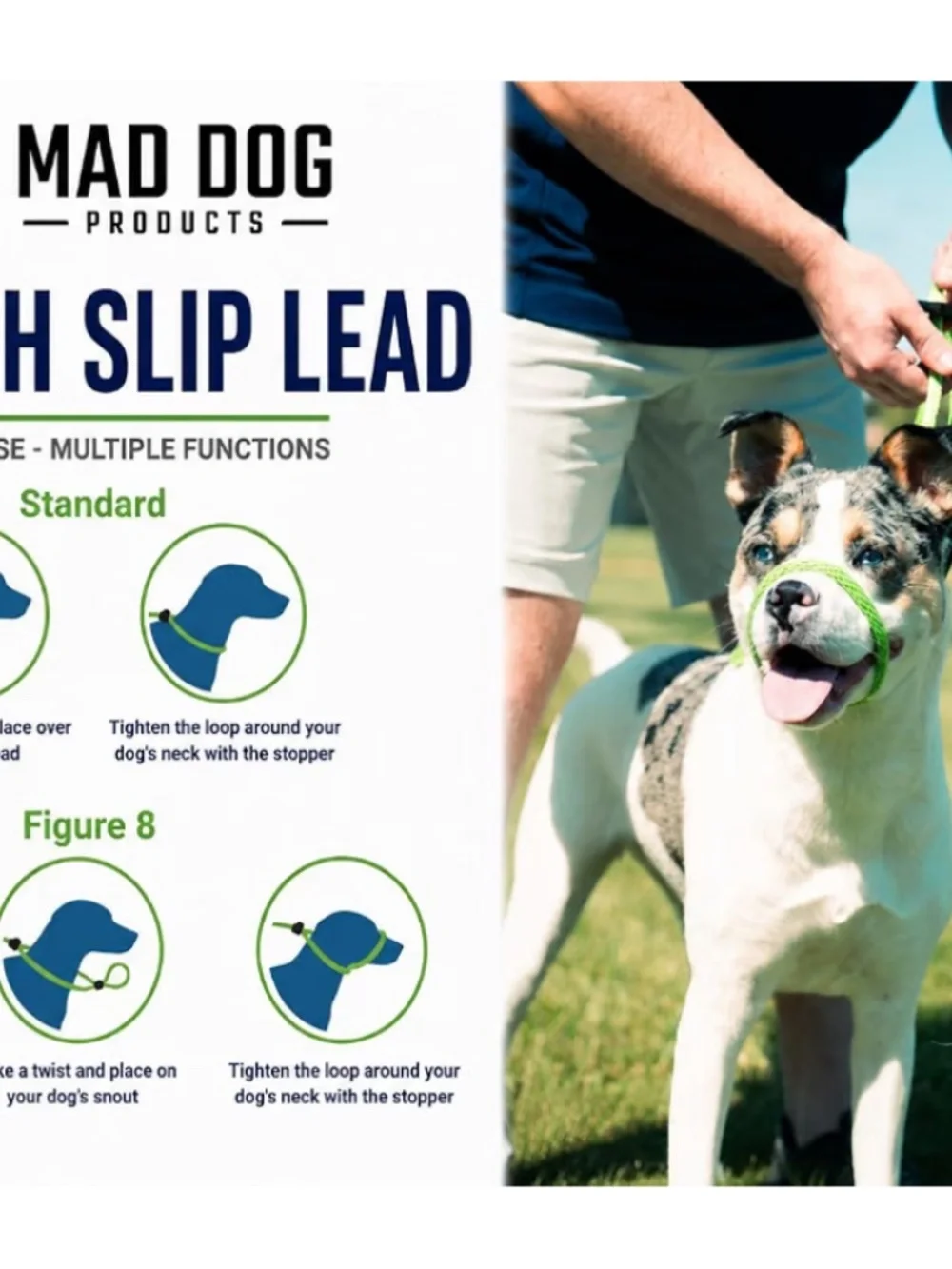Mad Dog Products English Signature slip leash burgundy